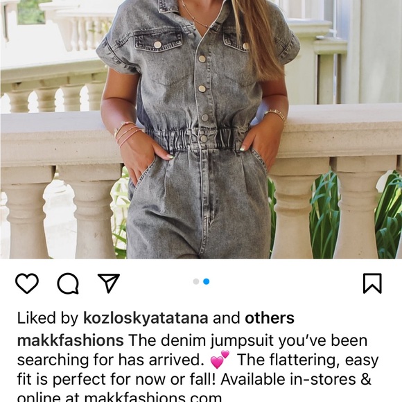 Grey denim jumpsuit by Makk - size Medium - Picture 3 of 3